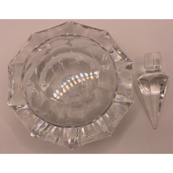 Vintage Collectible Crystal Glass Perfume Decanter Bottle Dauber 4.5" Tall - Picture 8 of 10